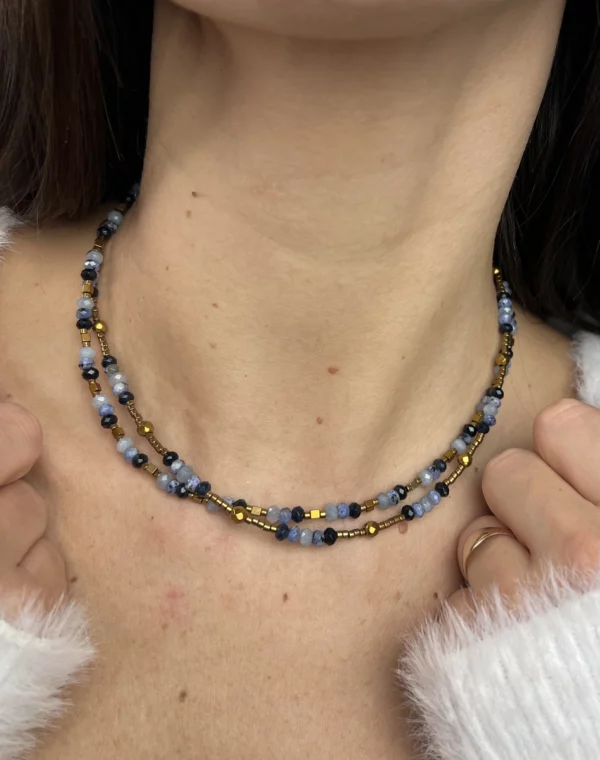 naszyjnik pełnej harmonii - jaspis, jadeit, chalcedon, hematyt