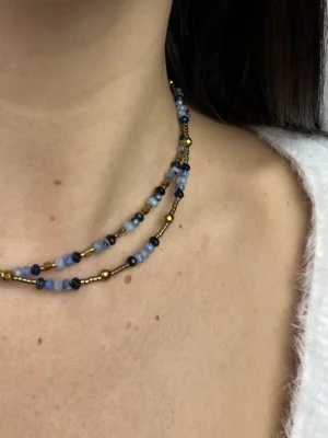 naszyjnik pełnej harmonii - jaspis, jadeit, chalcedon, hematyt