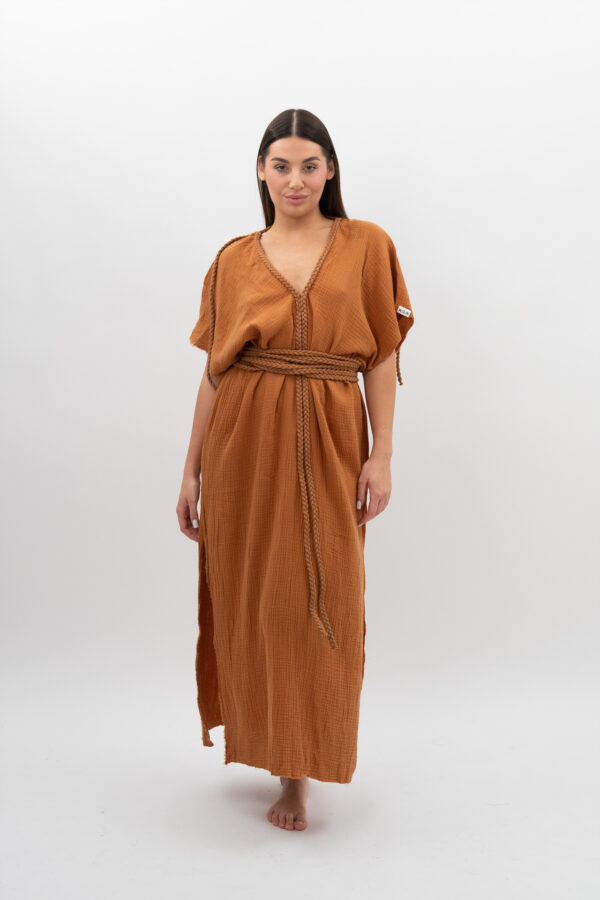 DSC_2850 Sukienka ze Sznurkiem Karmel