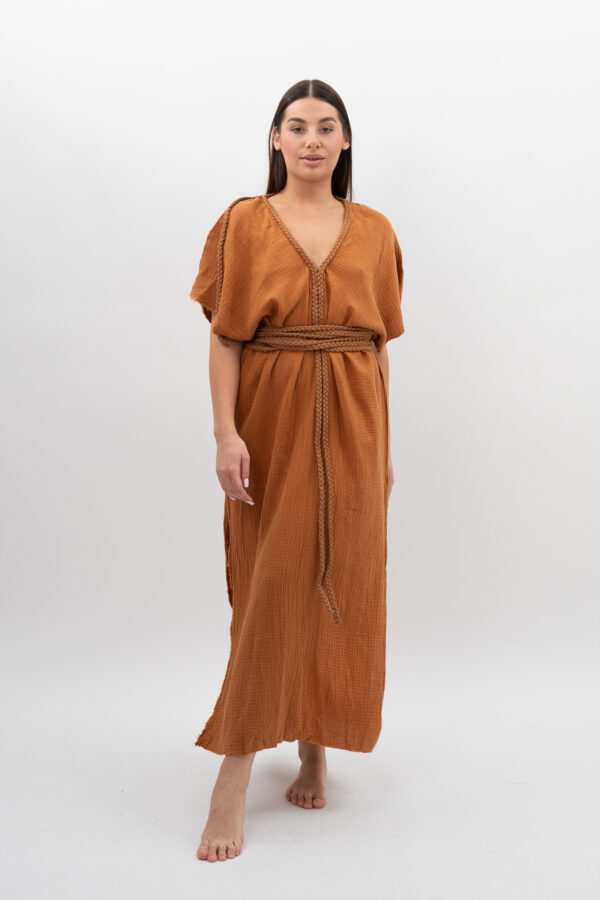 DSC_2851 Sukienka ze Sznurkiem Karmel