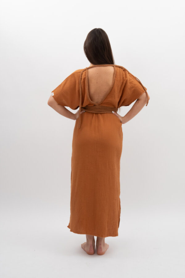 DSC_2863 Sukienka ze Sznurkiem Karmel