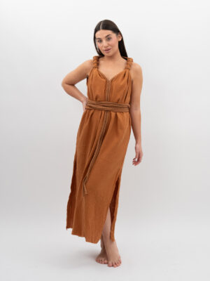 DSC_2866 Sukienka ze Sznurkiem Karmel