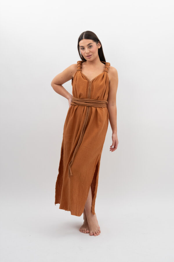 DSC_2866 Sukienka ze Sznurkiem Karmel