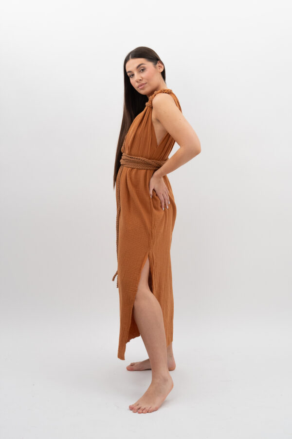 DSC_2877 Sukienka ze Sznurkiem Karmel