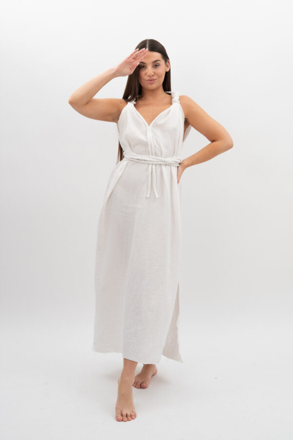 DSC_3060 Sukienka ze Sznurkiem Śmietana