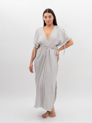 DSC_3106 Sukienka ze Sznurkami Szara Mgiełka