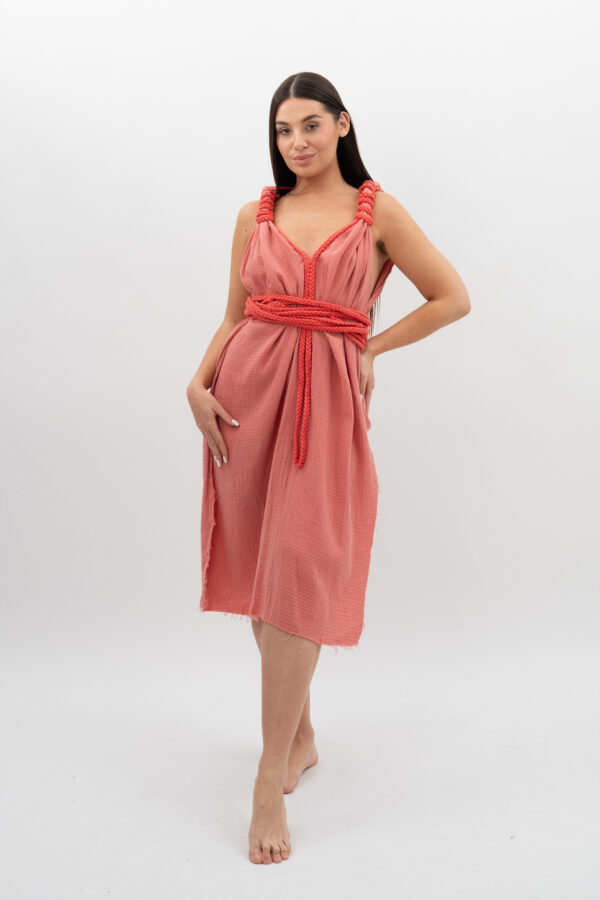 DSC_3150 Sukienka ze Sznurkiem Łososiow