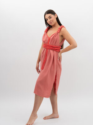 DSC_3152 Sukienka ze Sznurkiem Łososiow