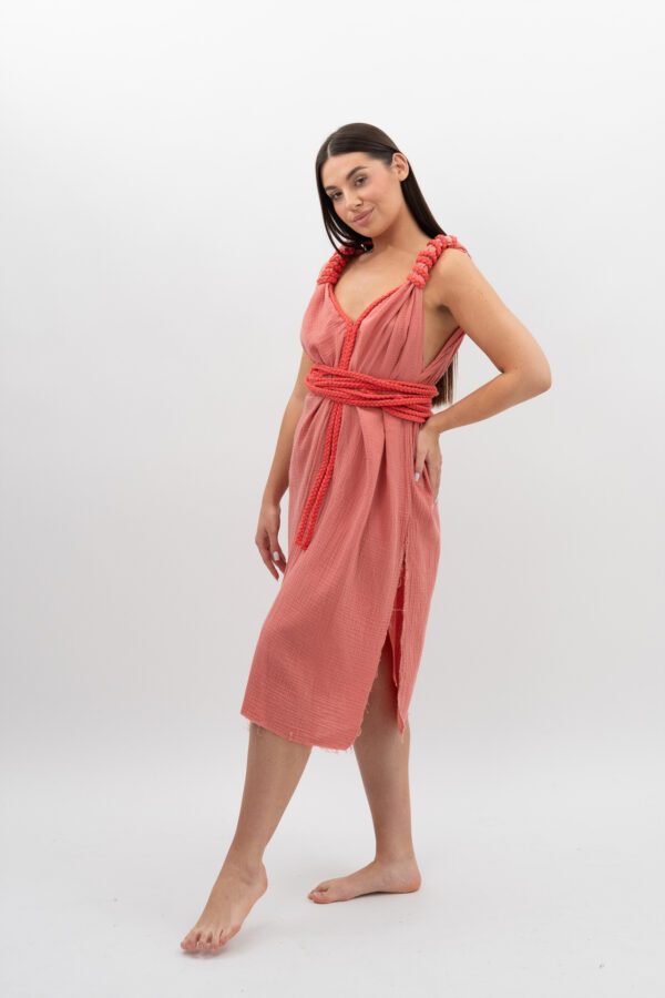 DSC_3152 Sukienka ze Sznurkiem Łososiow