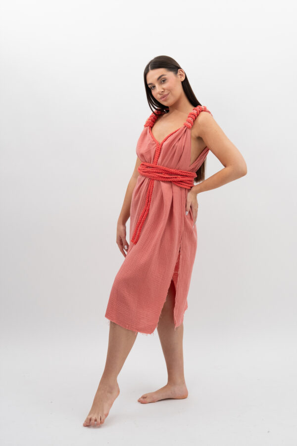 DSC_3154 Sukienka ze Sznurkiem Łososiow