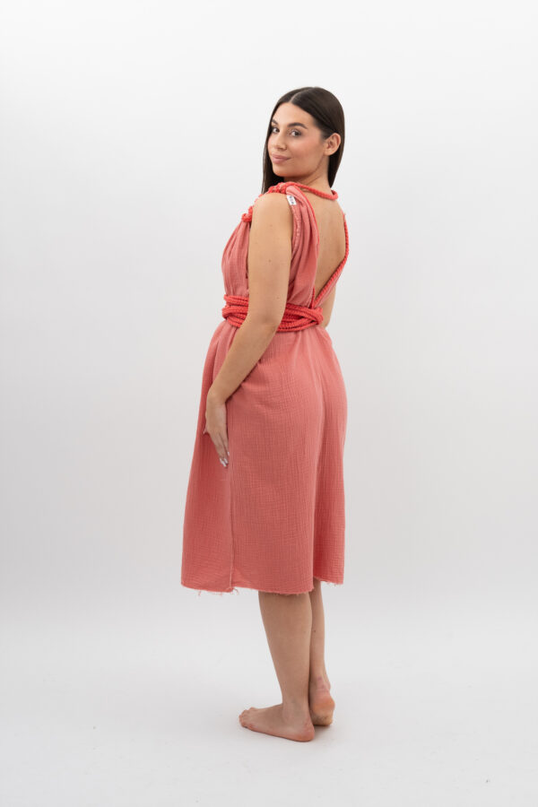 DSC_3155 Sukienka ze Sznurkiem Łososiow