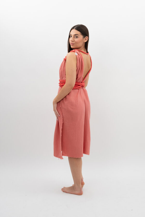 DSC_3159 Sukienka ze Sznurkiem Łososiow