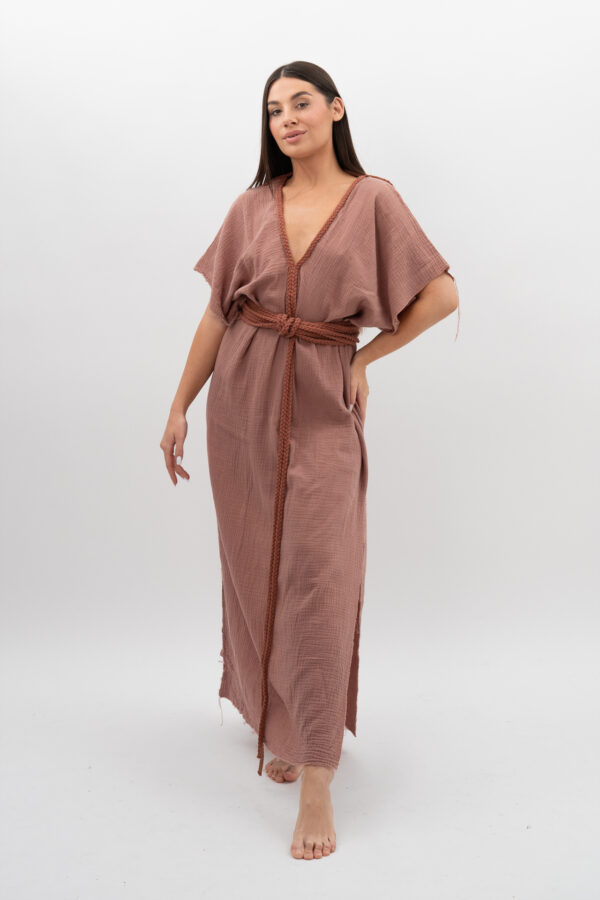 DSC_3162 Sukienka ze Sznurkiem Brudny Liliowy