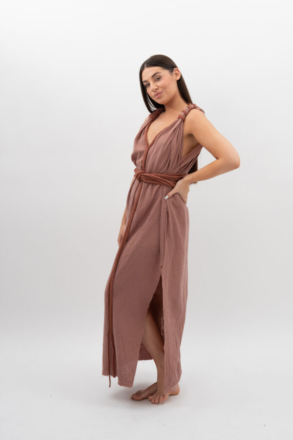 DSC_3178 Sukienka ze Sznurkiem Brudny Liliowy