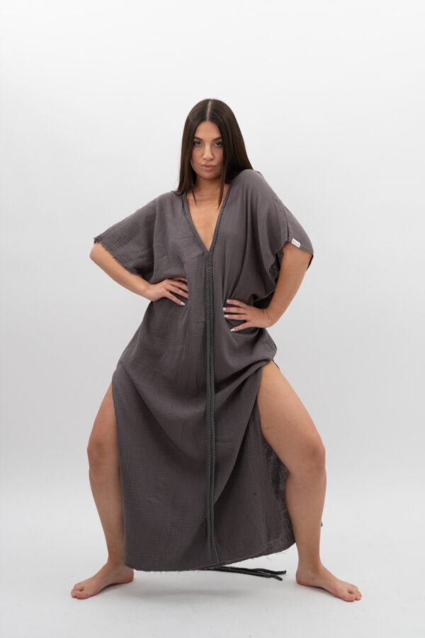 Sukienka ze Sznurkami Grafit