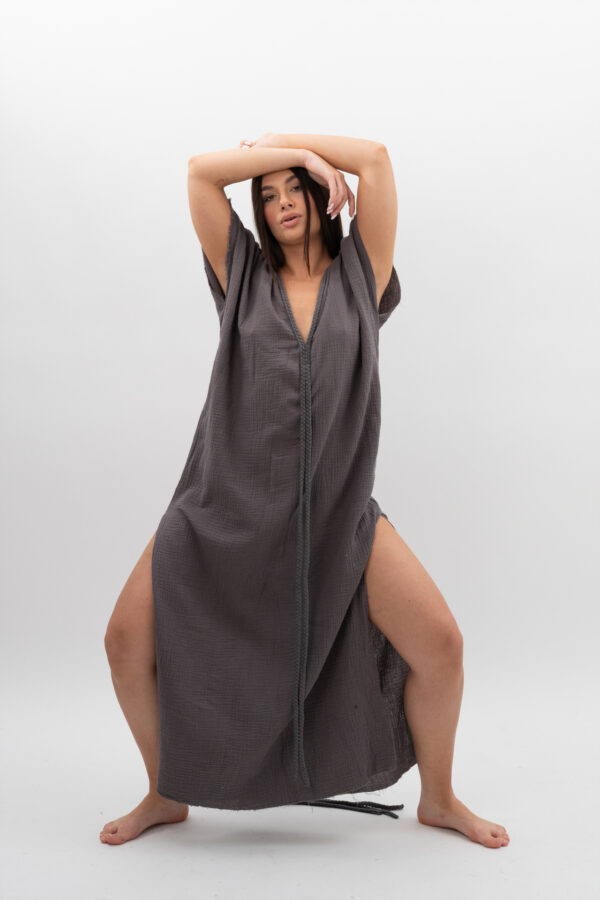 Sukienka ze Sznurkami Grafit