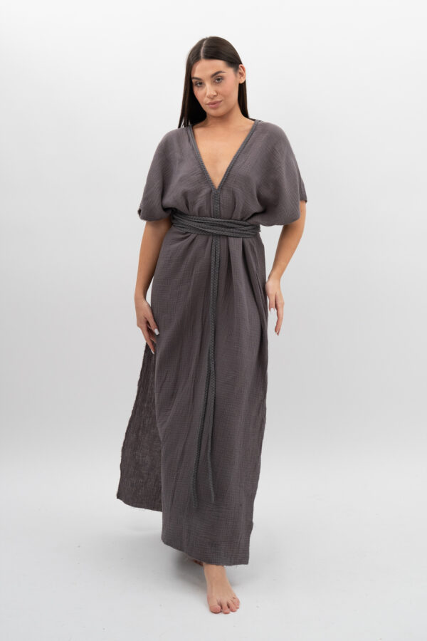 Sukienka ze Sznurem Grafit