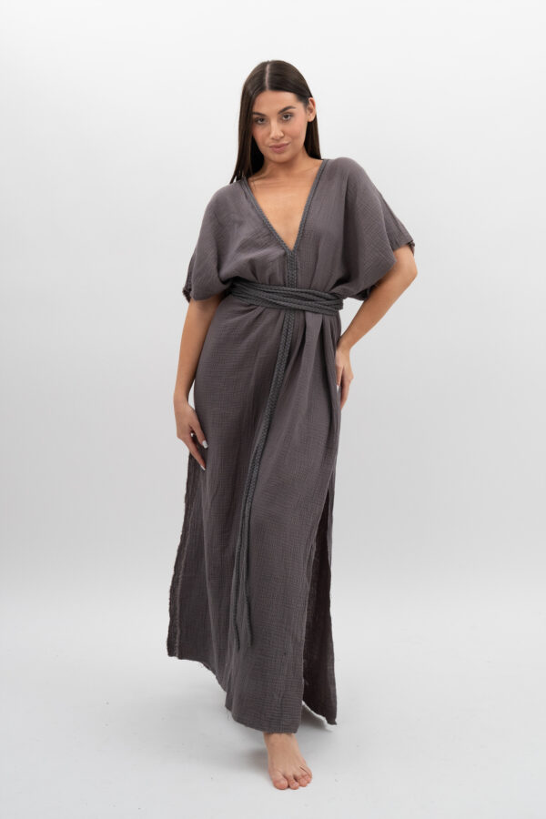 Sukienka ze Sznurem Grafit