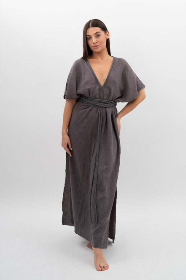 Sukienka ze Sznurem Grafit