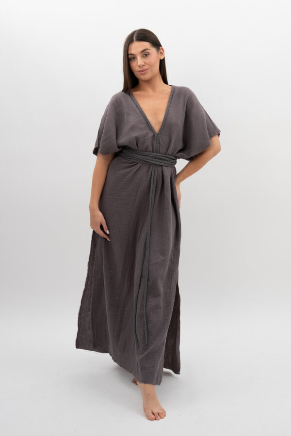 Sukienka ze Sznurkami Grafit