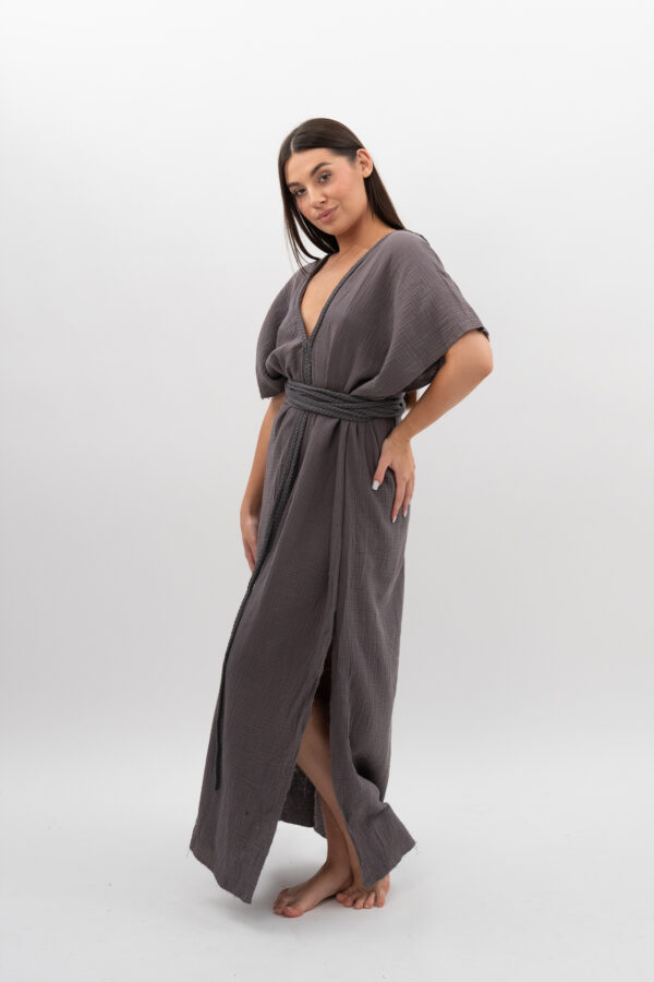 Sukienka ze Sznurkami Grafit