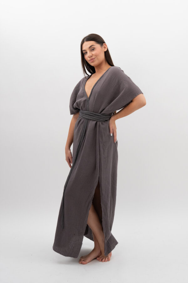 Sukienka ze Sznurem Grafit