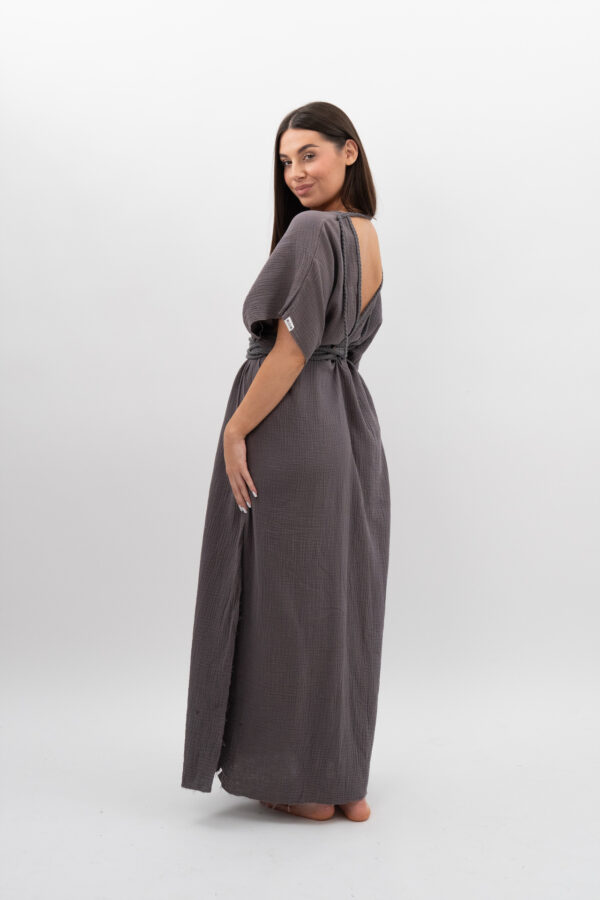 Sukienka ze Sznurem Grafit