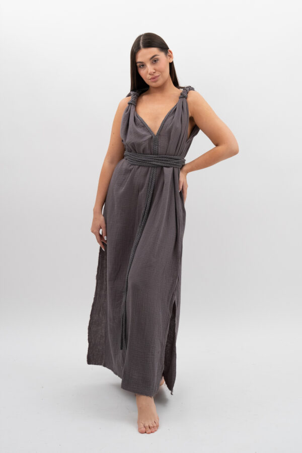 Sukienka ze Sznurem Grafit