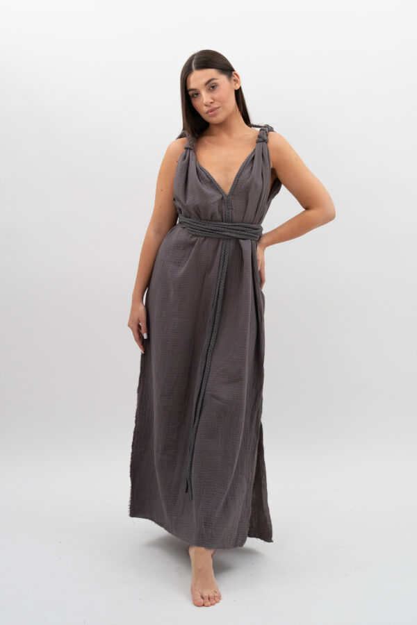 Sukienka ze Sznurkami Grafit