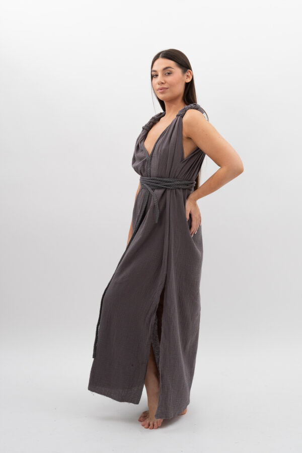 Sukienka ze Sznurkami Grafit