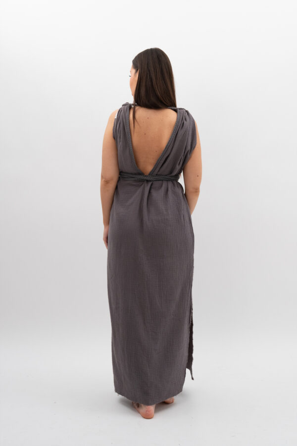 Sukienka ze Sznurem Grafit