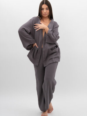 Kimono z kieszeniami Grafit