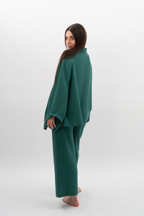 Kimono z kieszeniami Butelkowa Zieleń