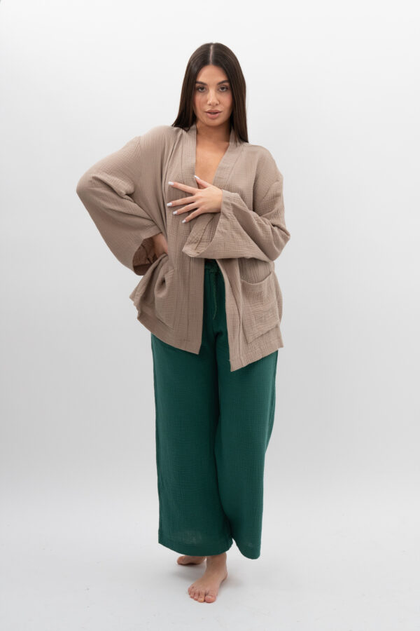 DSC_3375 Kimono z kieszeniami Beż