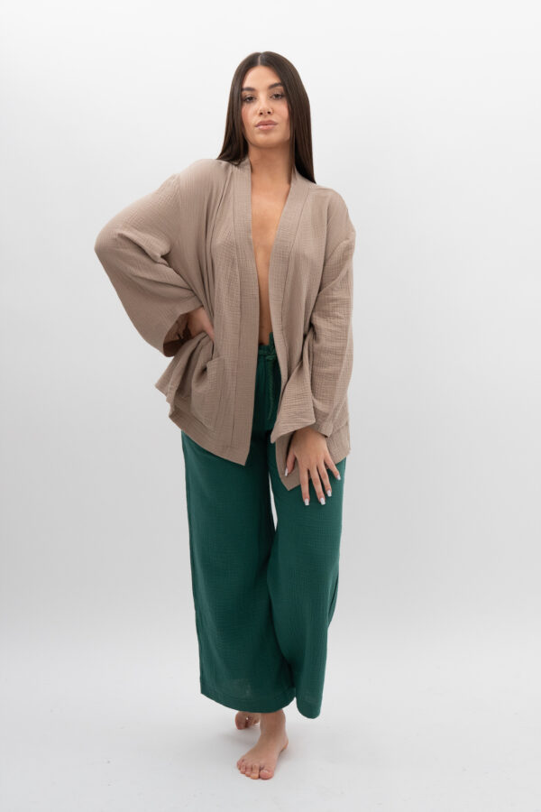 DSC_3376 Kimono z kieszeniami Beż