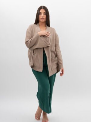 Kimono z kieszeniami Beż