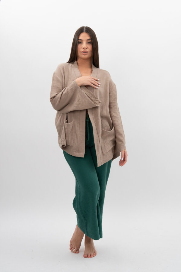 DSC_3379 Kimono z kieszeniami Beż