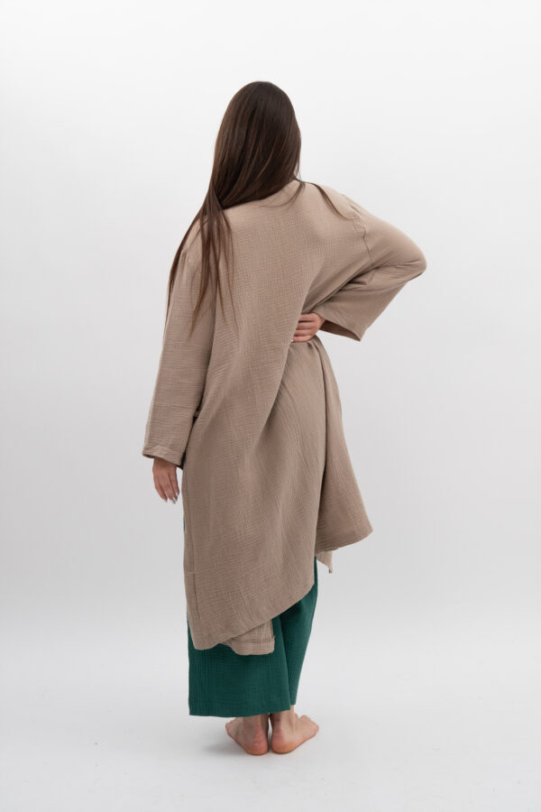 Kimono z kieszeniami Beż