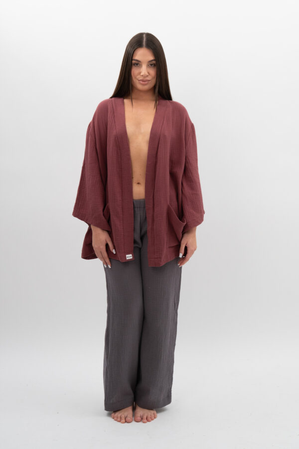 Kimono z kieszeniami Purpura