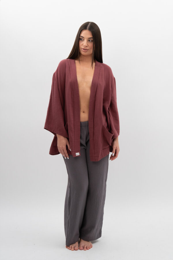 Kimono z kieszeniami Purpura