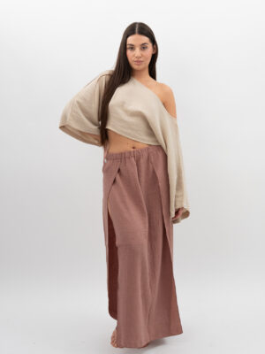 DSC_3574 Spódnica Czekoladowo Pudrowa