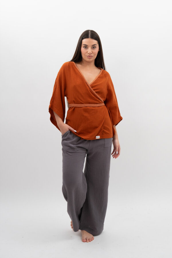 Kimono ze sznurkiem Karmel