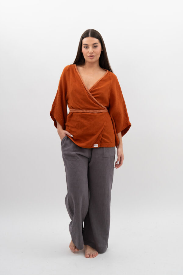 Kimono ze sznurkiem Karmel