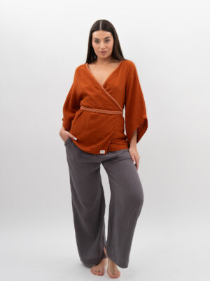 Kimono ze sznurkiem Karmel