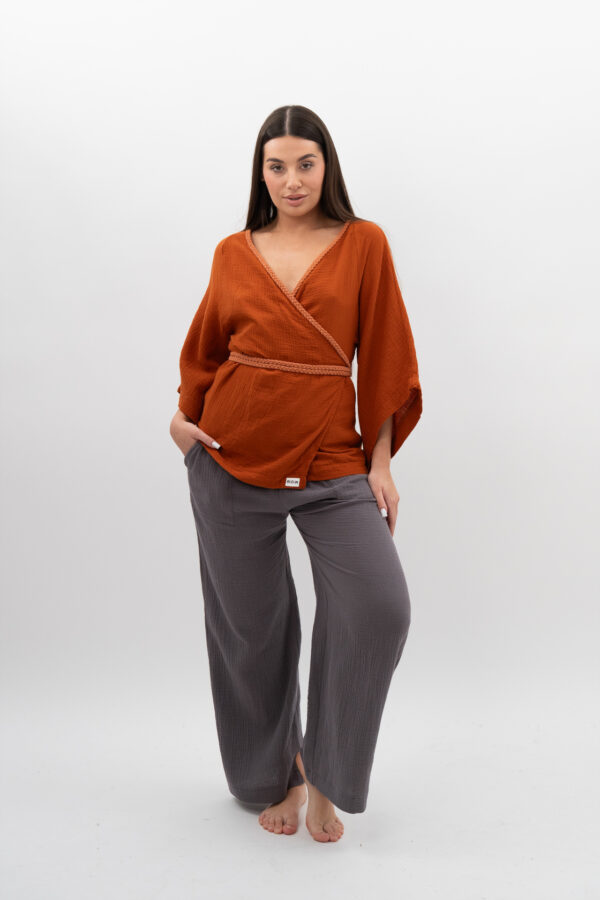 Kimono ze sznurkiem Karmel