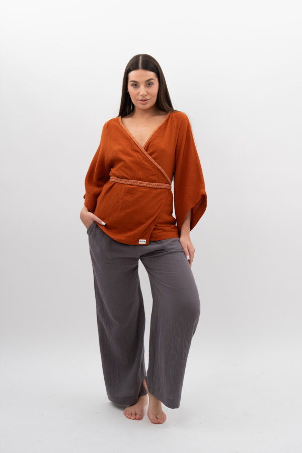 Kimono ze sznurkiem Karmel