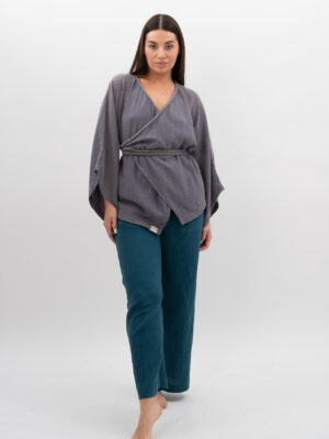 Kimono ze sznurkiem Szary