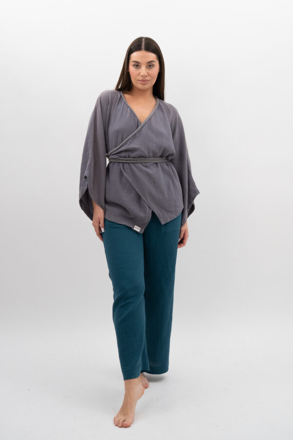 Kimono ze sznurkiem Szary