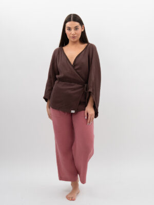 Kimono ze sznurkiem Gorzka Czekolada
