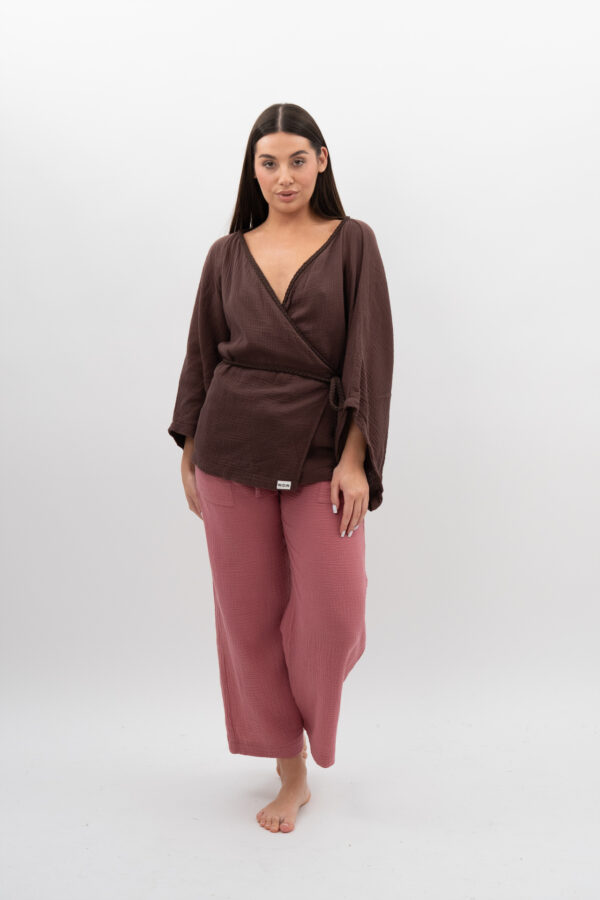 Kimono ze sznurkiem Gorzka Czekolada